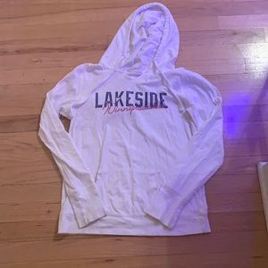 White lakeside Winnepesaukee sweatshirt. Has a pocket as well!!